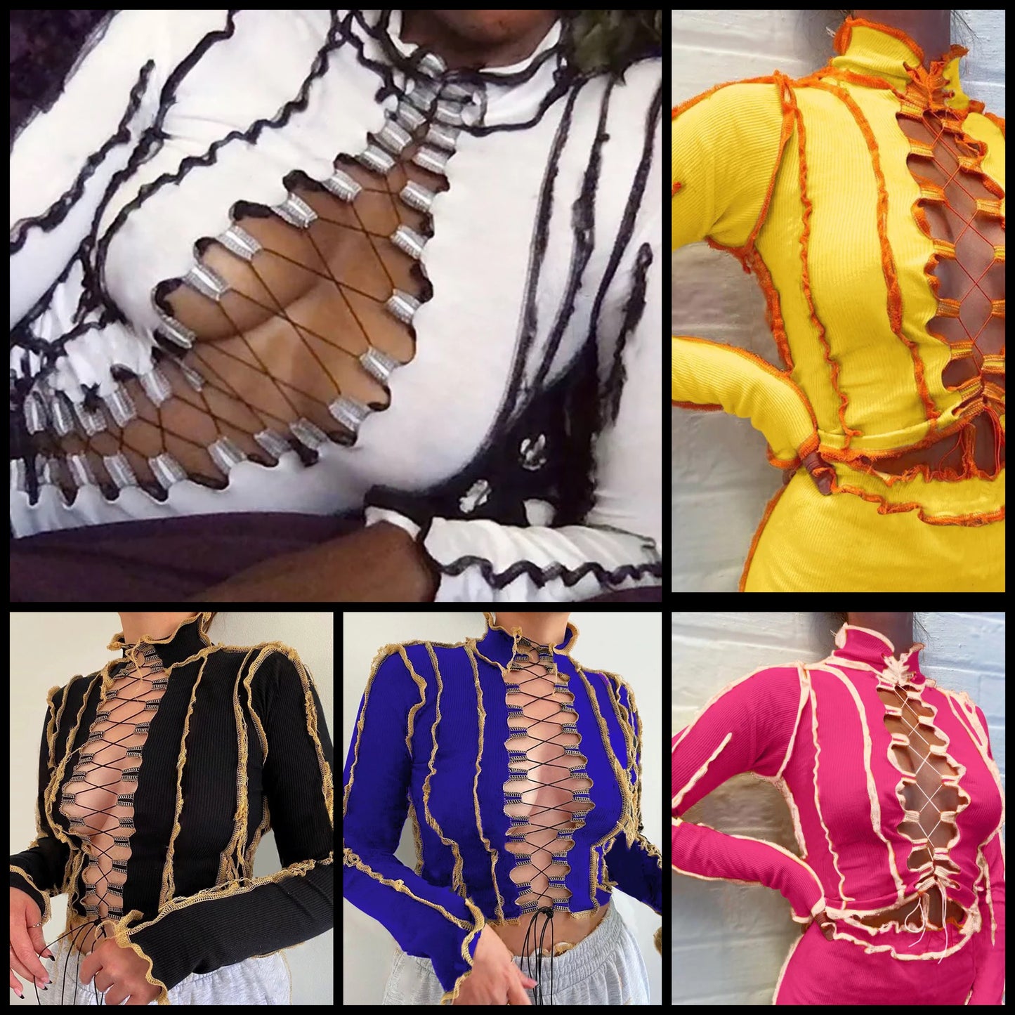 Reverse Long Sleeve Crop Top